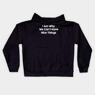 I Am Why We Can't Have Nice Things Funny Kids Hoodie